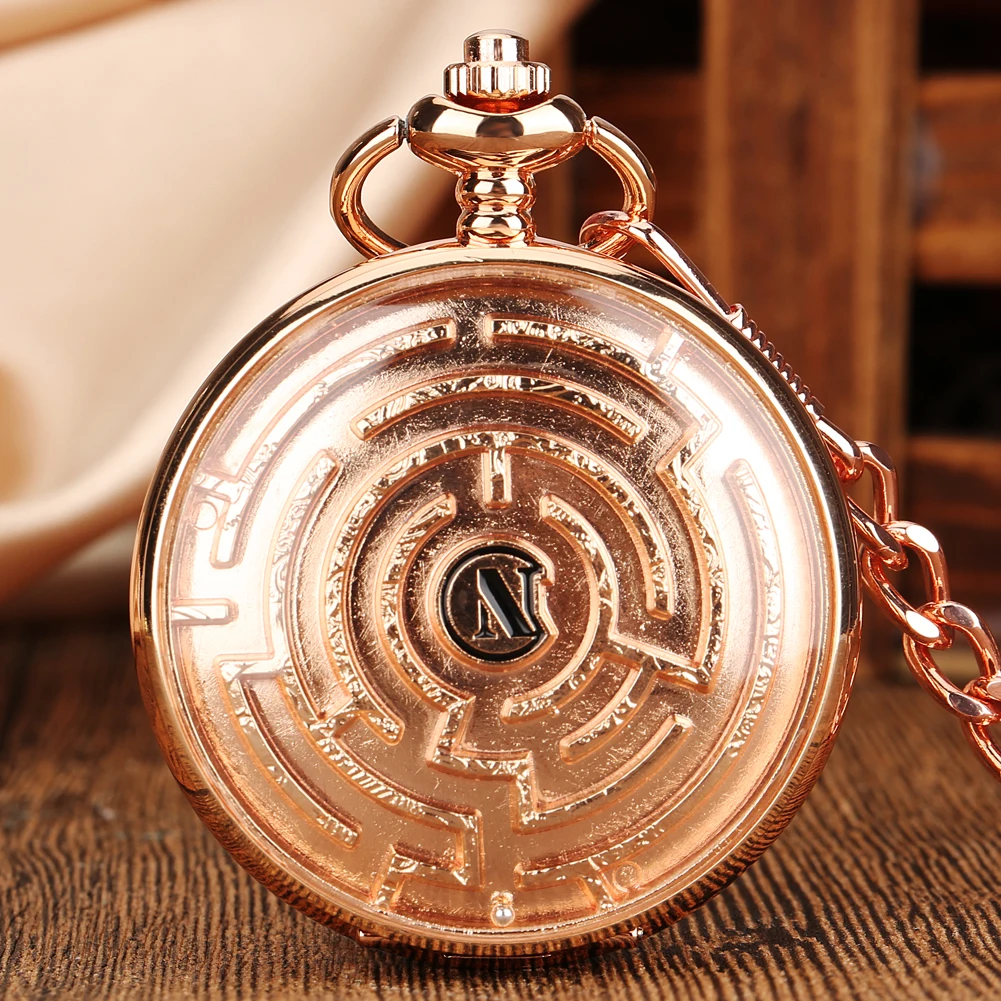 Black/Gold/Rose Gold new Cover Unique Movable Ball Maze 2025 Small Game Display Quartz Vintage Pocket Watch Gift Kids Men Women