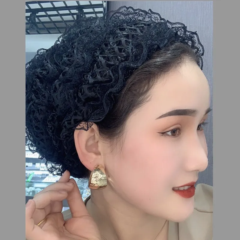 Women's new Summer 2025 Breathable Lace Mesh Turban Muslim Hijab Headscarf Cap Headband Wrap Bonnet Hats Islamic Headwear