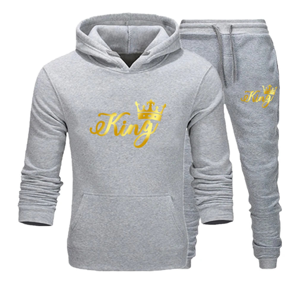 Parent Children's Family Clothes King Queen Prince new Parent-Child Tracksuits Women Men Boys Girl Kids Hoodies 2025 + Pants 2 Piece Set