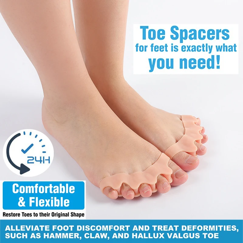 new Pexmen 2Pcs Toe Separator Spacers Toe Straightener Bunions and Restore Toes to Their Original Shape 2025 for Men and Women