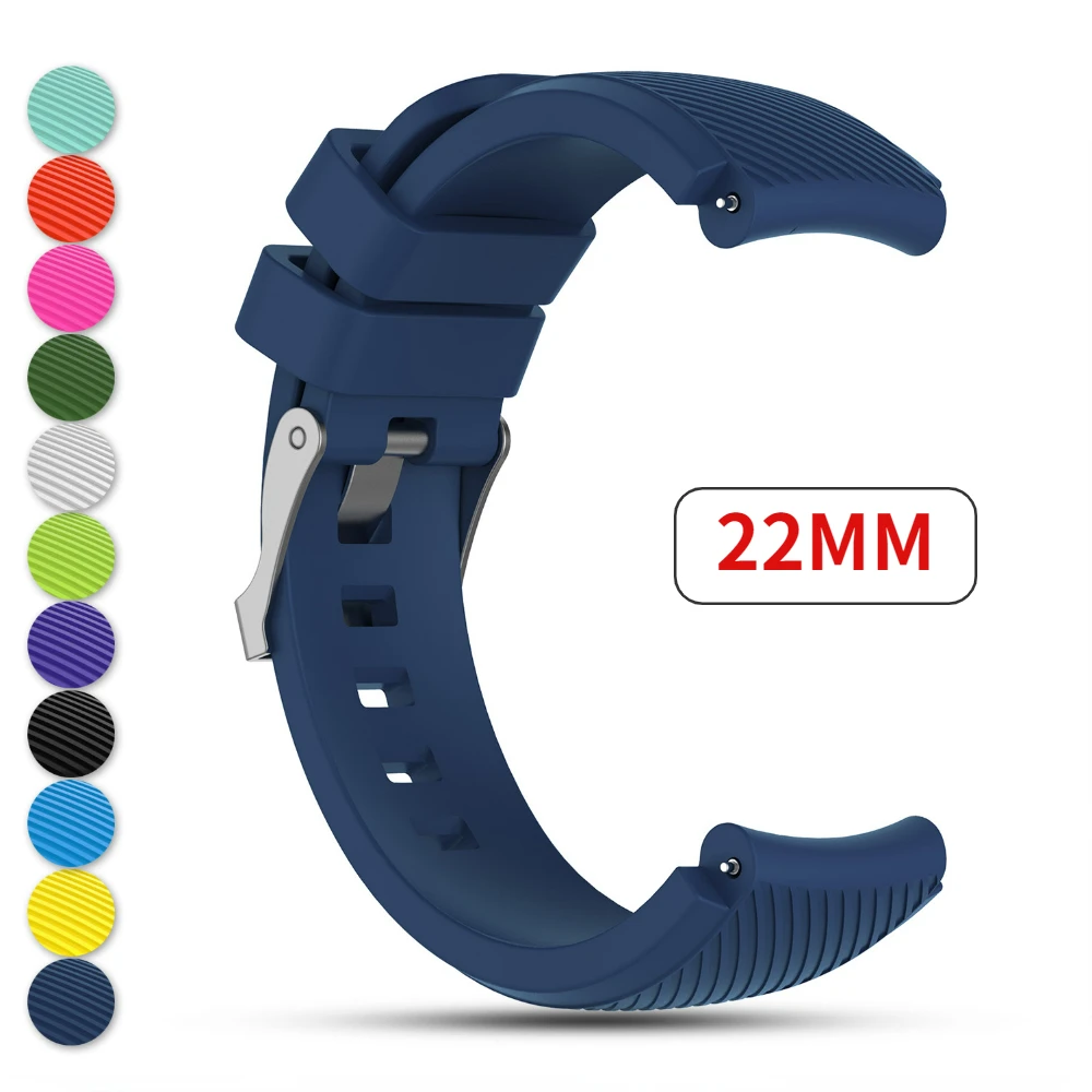 22mm Strap for Samsung Watch 46mm/3 45mm/Gear S3 Classic/Frontier Silicone Bracelet Amazfit GTR/Stratos/Pace Huawei Watch 4/GT 2