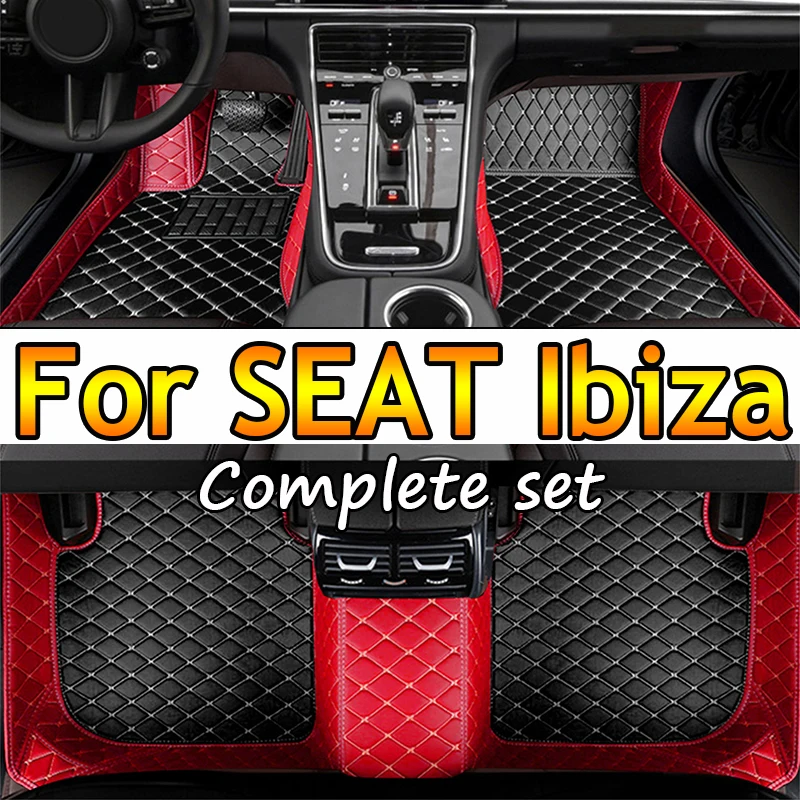 Car Floor Mats For SEAT Ibiza 6J 6P MK4 2008~2017 Waterproof Rugs Durable Carpets Luxury Leather Mat Car Accessories 2009 2010