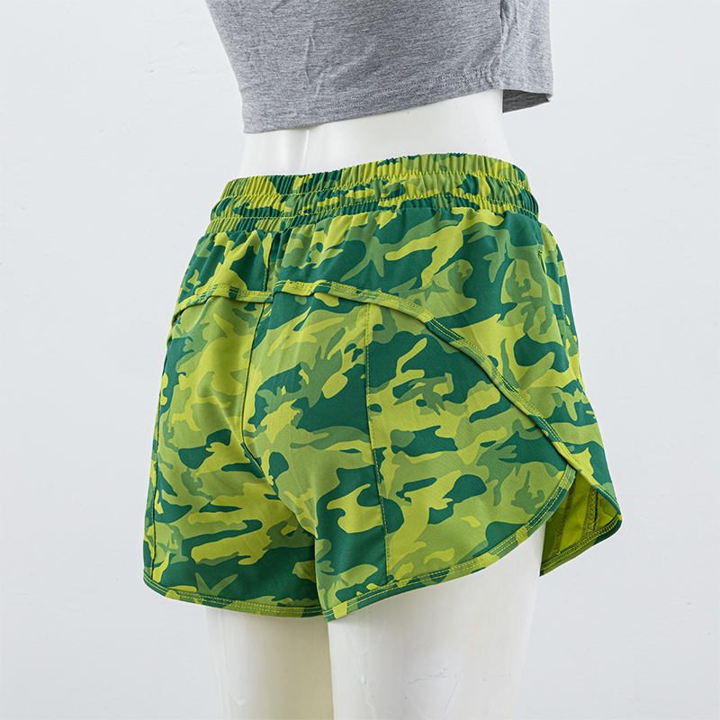 NWT Camouflage High Waisted Athletic Shorts Running Workout Shorts with Liner and Zip Pocket 4 Inch Training Sports Wear