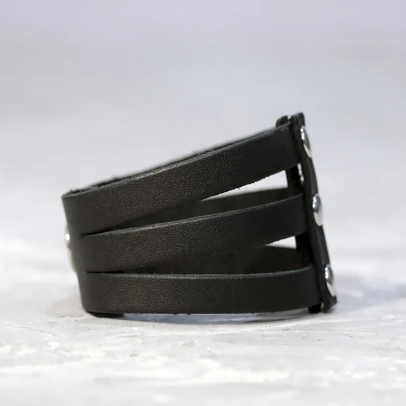 Punk Style Vegan Leather Bracelets Minimalist For Men Harajuku Vintage New 2023 Men Black PU Leather Rock Armbands Jewelry