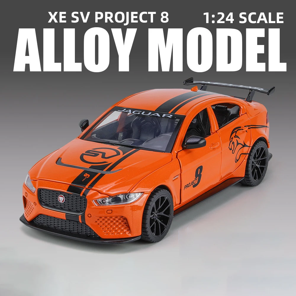 1:24 XE SV Project 8 Alloy Car Diecasts & Toy Vehicles Car Model Sound and light Pull back Car Toys For Kids Gifts