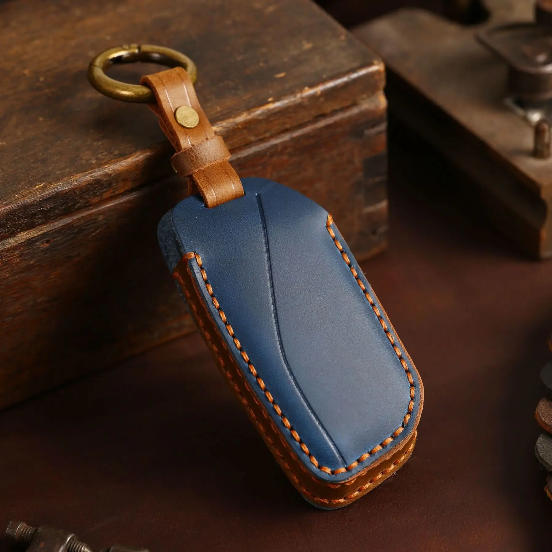 New 2023 Leather Remote Key Case Cover For Series 7 740Li X7 XM I7 IX U11 new G21 F40 U06 Ixs 2025 Car Accessories Keychain Holder