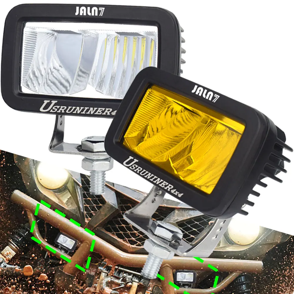 JALN7 ATV UTV Led Light 3 Inch 2pcs PODS Spotlight 20W Motorcycle Driving Headlight MOTO High Low Beam Car Fog Lamp