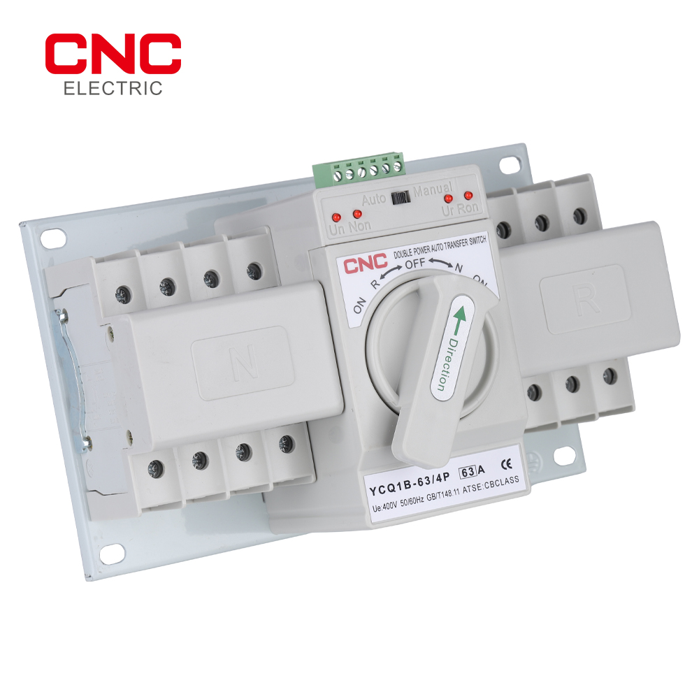 CNC Auto/Manual Switching Circuit Breakers YCQ1B-63 2P/3P/4P 63A Dual Power Automatic Transfer Switch AC230V 50/60Hz MCB