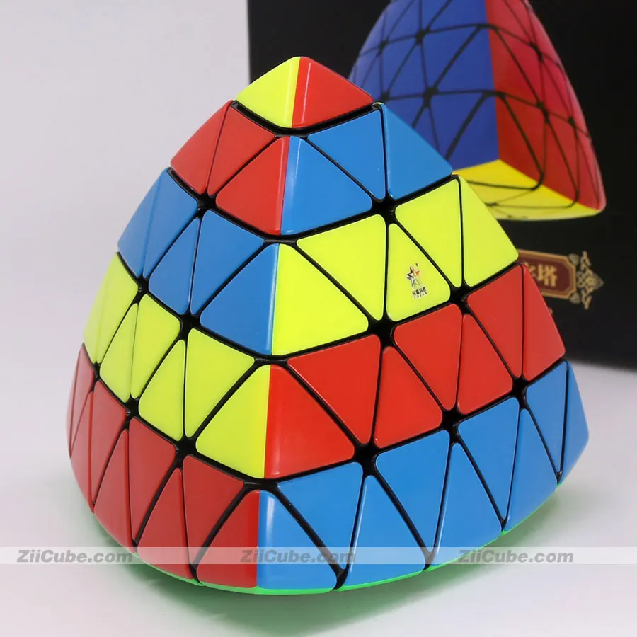 YuXin HuangLong Pyramid 5x5 Triangle Cube 4 Corners Magic Puzzle Logic Magico Cubo Professional Educational Toy Game Stickerless