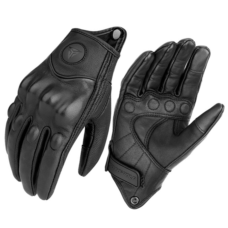 Genuine Leather Motorcycle Gloves Winter Moto Gloves Men Summer Goatskin Motorbike new 2025 Touch Screen Fist Joint Protect Guantes