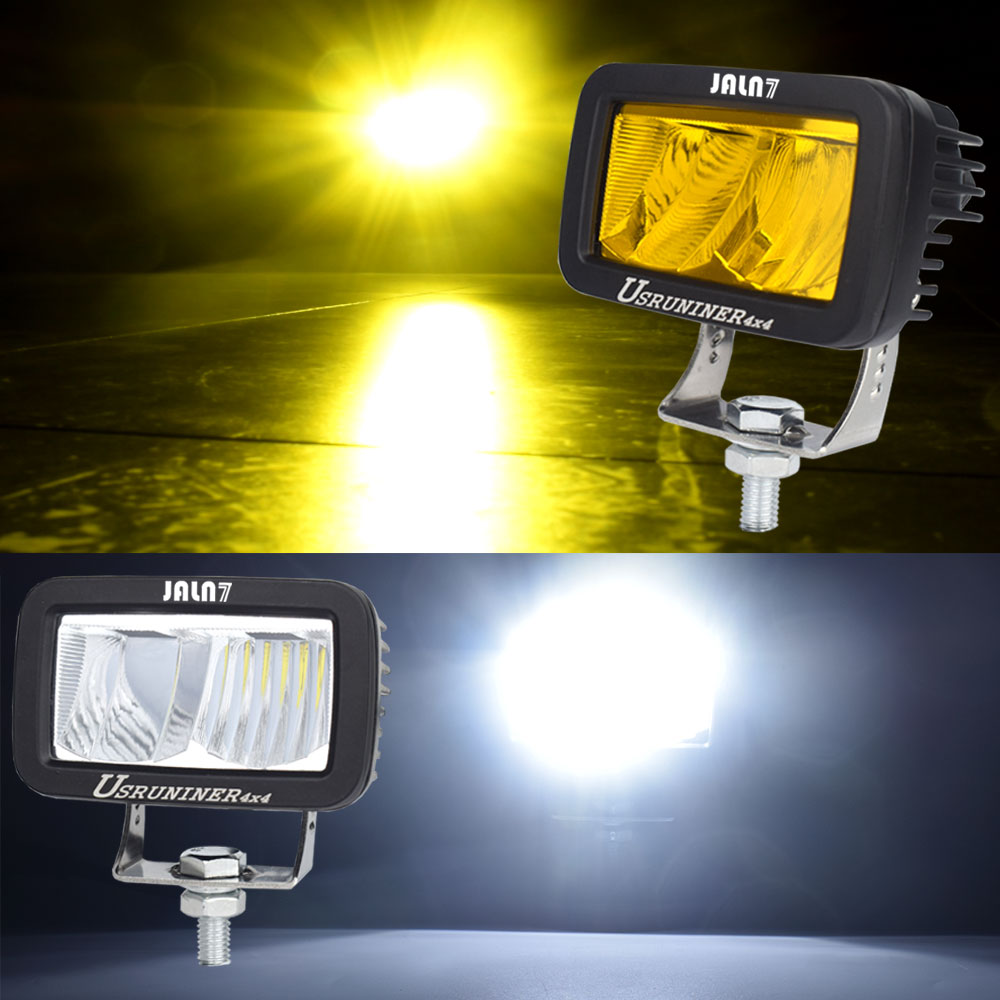 JALN7 ATV UTV Led Light 3 Inch 2pcs PODS Spotlight 20W Motorcycle Driving Headlight MOTO High Low Beam Car Fog Lamp
