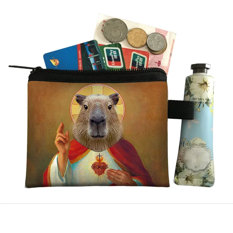 Animal Capybara Printing Coin Purse Women new Wallets Credit Card 2025 Key Earphone Holder Credit Card Bag Holder Casual Money Bags Gift