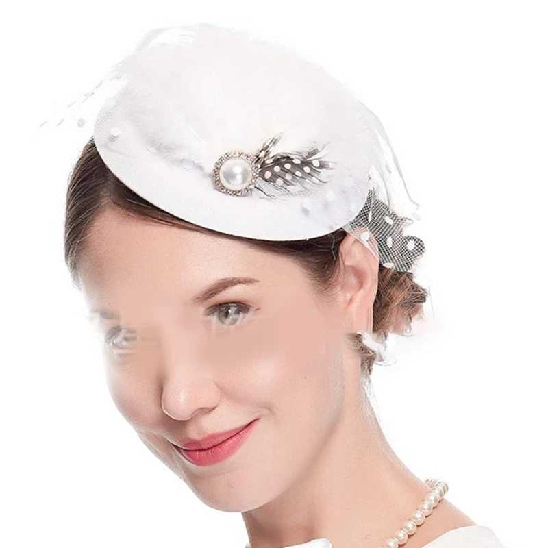 Elegant Fascinator Hat Pillbox Hat for Women Cocktail Tea Party Headwear Exquisite French Fascinator for Wedding