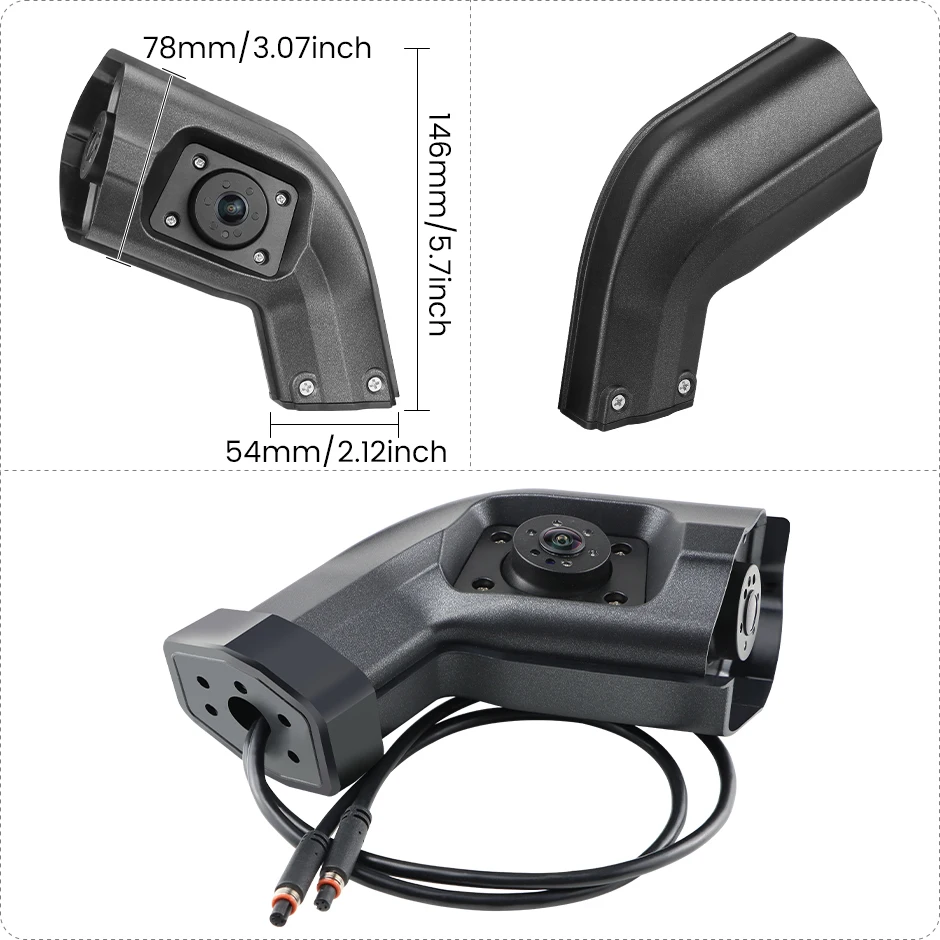 GreenYi Long Arm AHD 720P Camera Design Left Right Side Mirror Area Camera for Heavy Duty Truck Bus Commercial RV Car