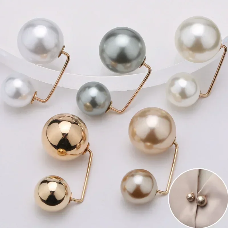 1/3Pcs Double Pearl Lady Brooch Suit Coat Suit Cardigan Pin Buckle Simple Elegant Pearl Brooches Exquisite Jewelry Decoration
