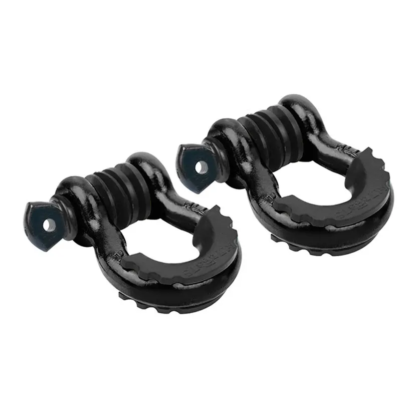 2pcs Tow Car new Hook Bow Shackle Drop 2025 Forged 3/4 D Ring Shackle 4.75T Off Road Vehicles Towing Hook With Rubber Cover