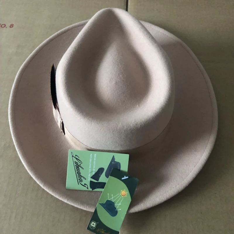 LIHUA Brand Fedora Hats for Men Women Australian Wool Felt Wide new Brim Hat , 2025 Thick Box Crushable Packable