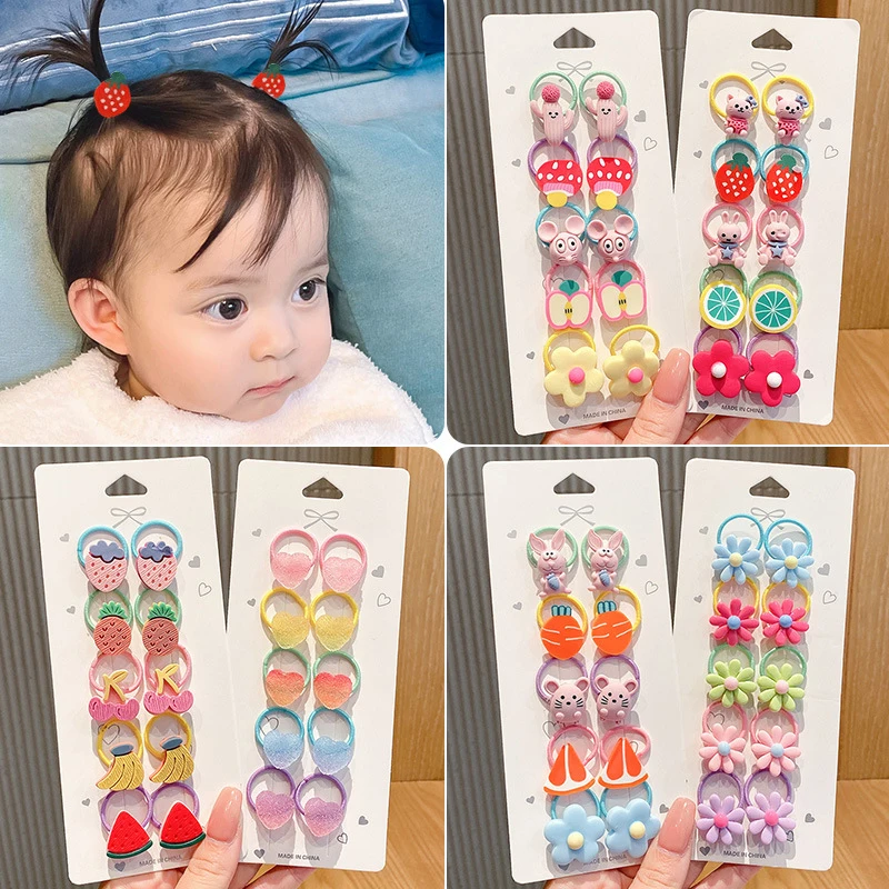 2025 10pcs/set Cute Baby Elastic Hair new Bands Hair Ring Hair Tie for Kids Headwear Toddler Accessories Girls Kids Hair Accessories