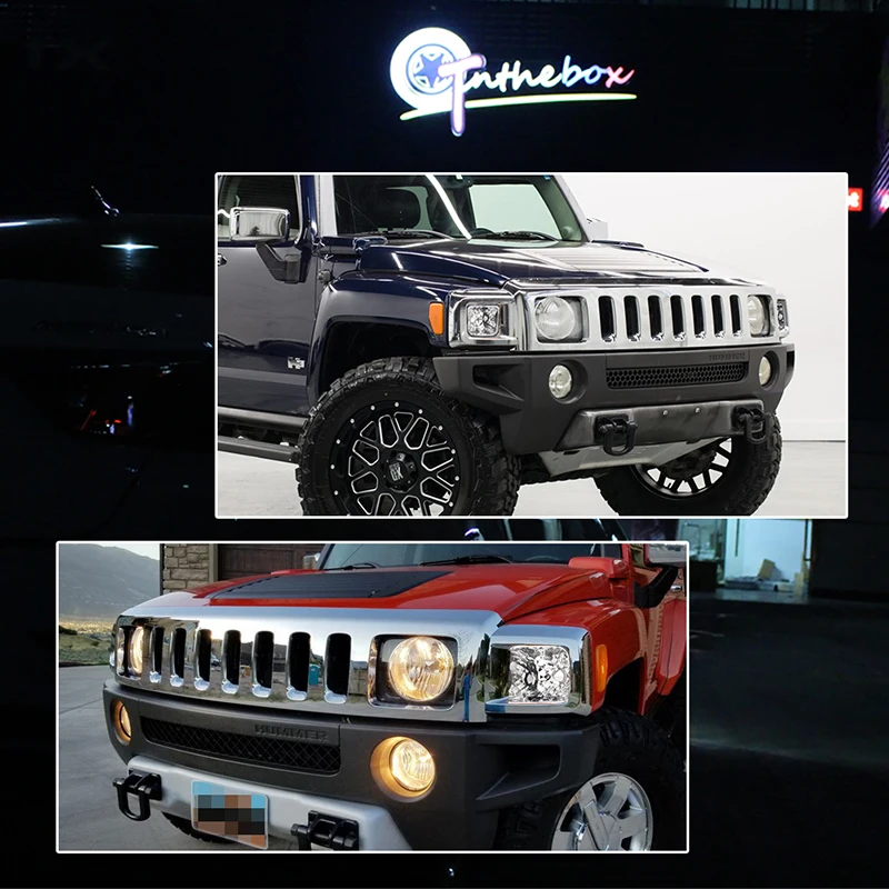 Gtinthebox Clear / Smoked Lens Car Front Bumper Turn Signal Light Housing Shells For 2006-2010 Hummer H3 H3T, No Bulb / Socket