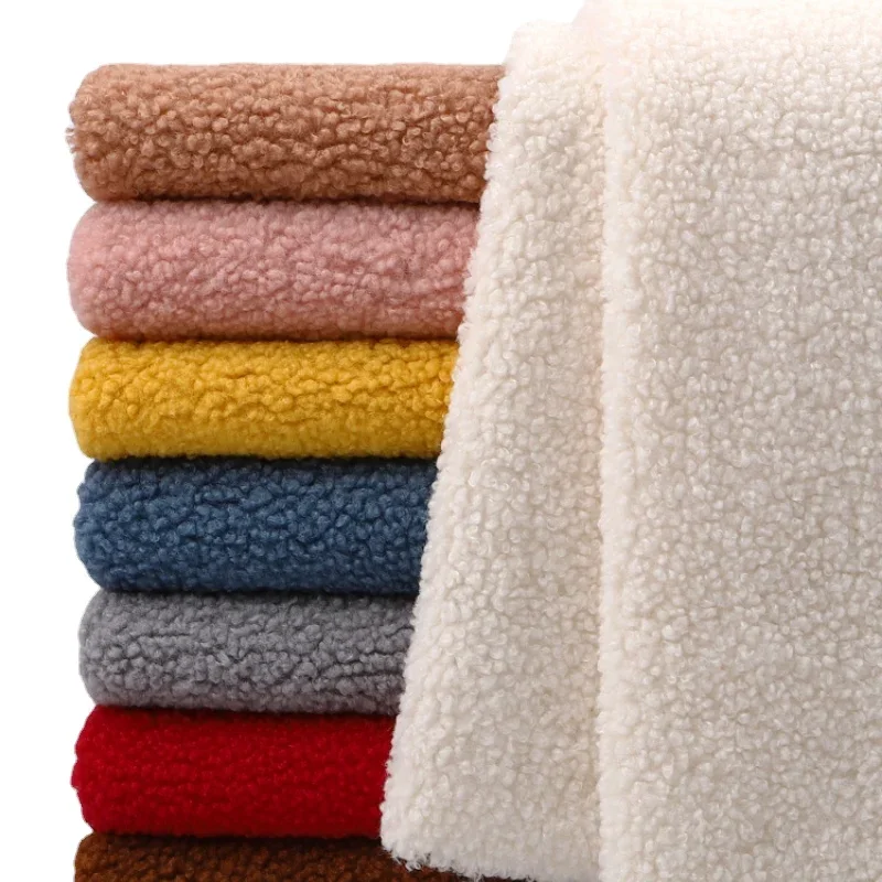 45cmx50cm Lamb Wool Fabric Thickening Warmth Coral Fleece Plush Sweater 2025 Blanket Coat Doll Lining DIY Apparel new Sewing FabricTJ8548