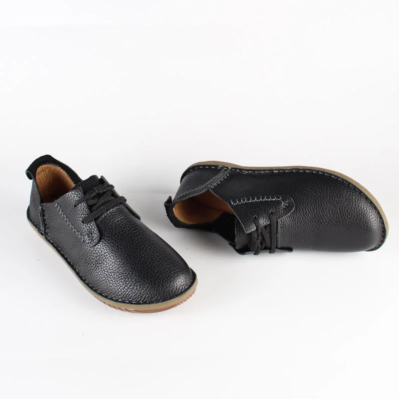 Retro Cowhide Flat new 2025 Sole Women's Boots Casual Shoes Natural Genuine Leather Shoes Manual sewing