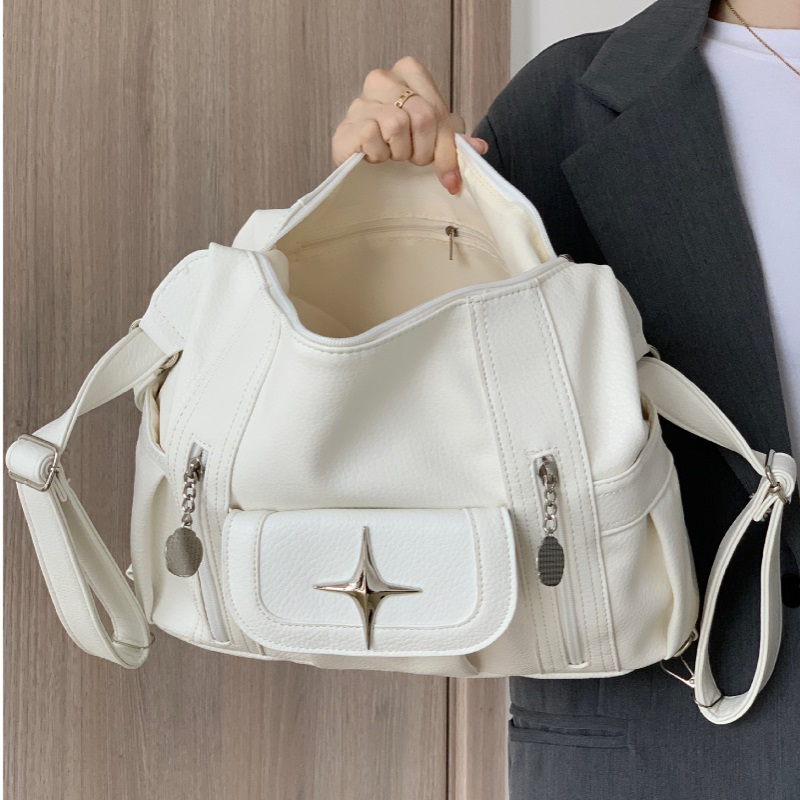 Double shoulder bag for men and women personalized simple and versatile single shoulder diagonal cross bag large capacity student travel bag