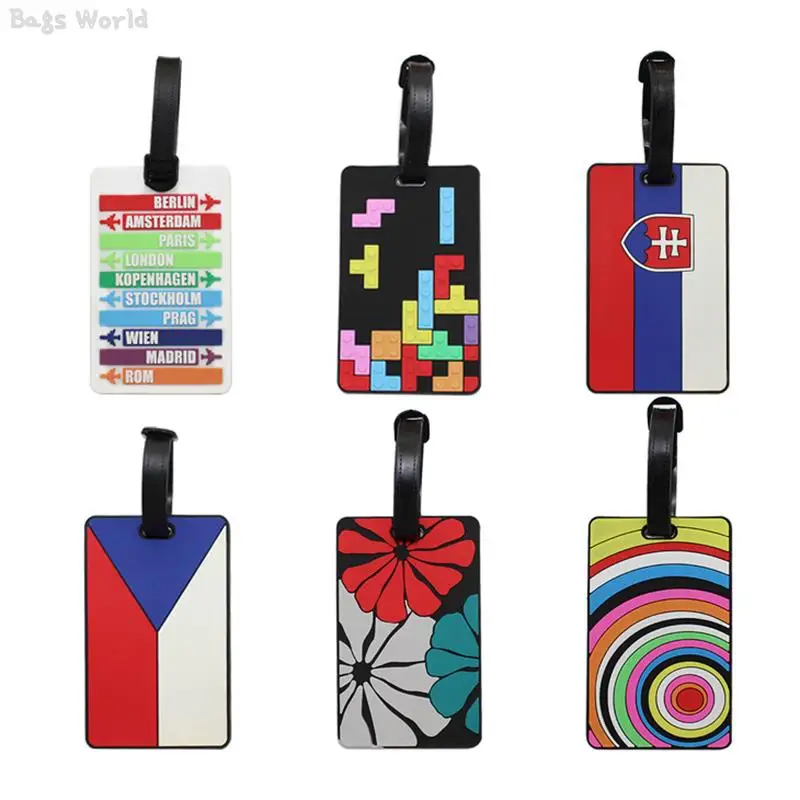 Portable PVC Luggage Tag Suitcase Identifier Label Baggage Boarding Bag Tag Name ID Labels Privacy Luggage Labels for Travel Bag