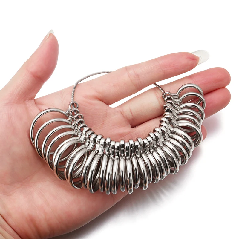 1 Set EU Ring Sizer Measuring Finger 2025 Sizing Measuring Stick Aluminum Metal new Rings Mandrel US Size Jewelry Tool
