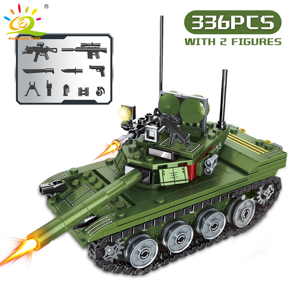 2025 336 pieces of 85 main battle tank building blocks, soldier image building blocks, children's puzzle toys