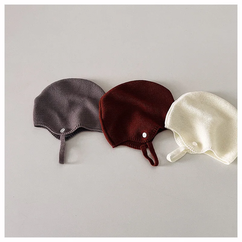 2023 Spring New Baby Knit Hat Adjustable Kids Beanies Soft Baby Bonnet Cap Newborn Photography Props Baby Girl Kids Hat