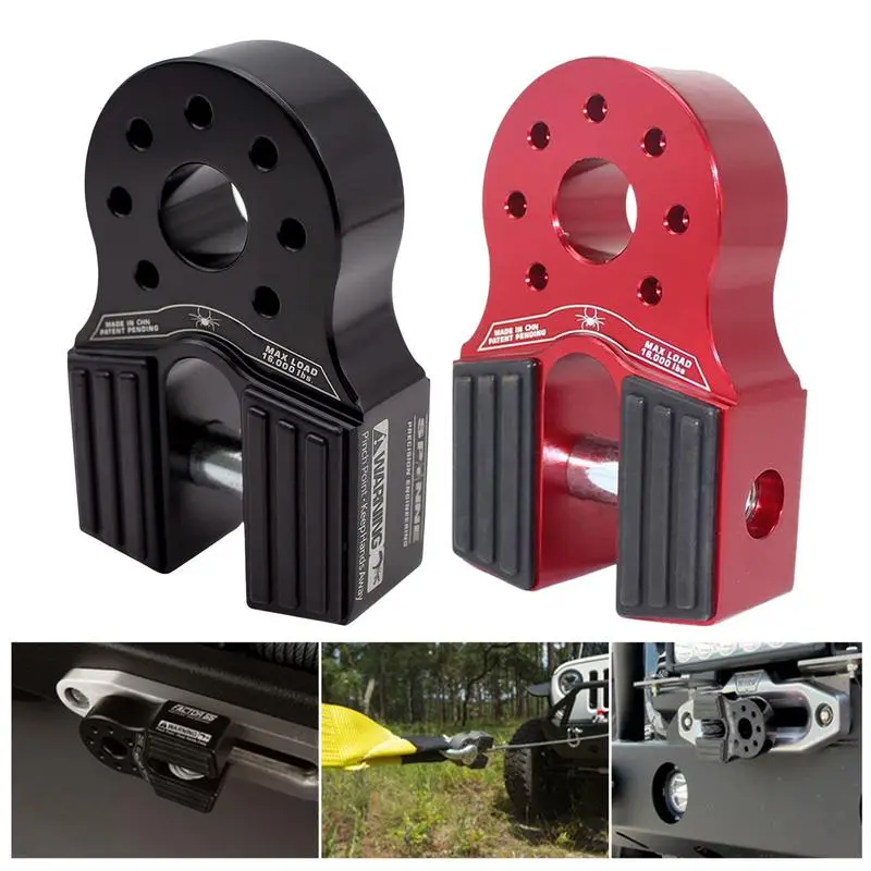 Winch Hook Connector Rope Loading Wear Resistant Rustproof Hoist Shackle Aluminum Rescue Trailer Cord Winch Hook Rope For Car