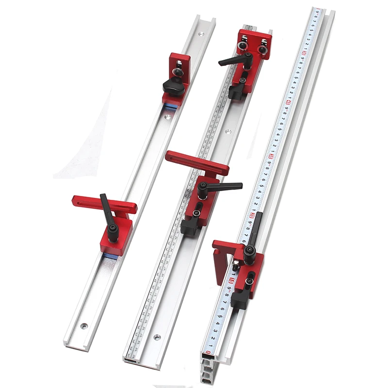 Woodworking T-track new 2025 Stop T-Slot Limiter Aluminium Miter Track Fence Flip Stop Chute Locator Carpenter DIY Workbench Tools