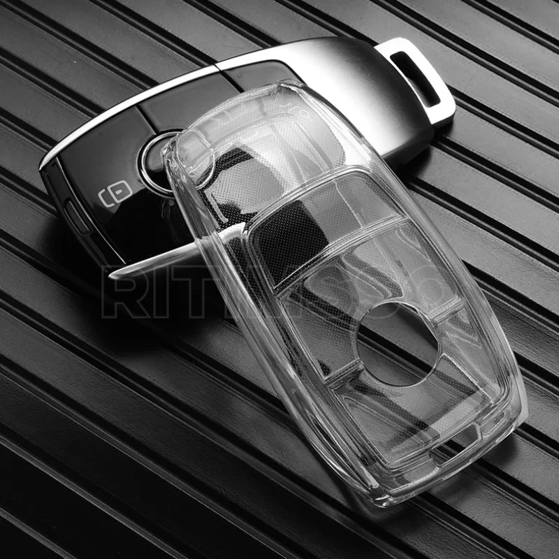 Transparent TPU Car Key Case Cover for Mercedes Benz E C S GLC Class E200 E400 E63 W213 S550 S560 C260 A200 Key Shell Protector