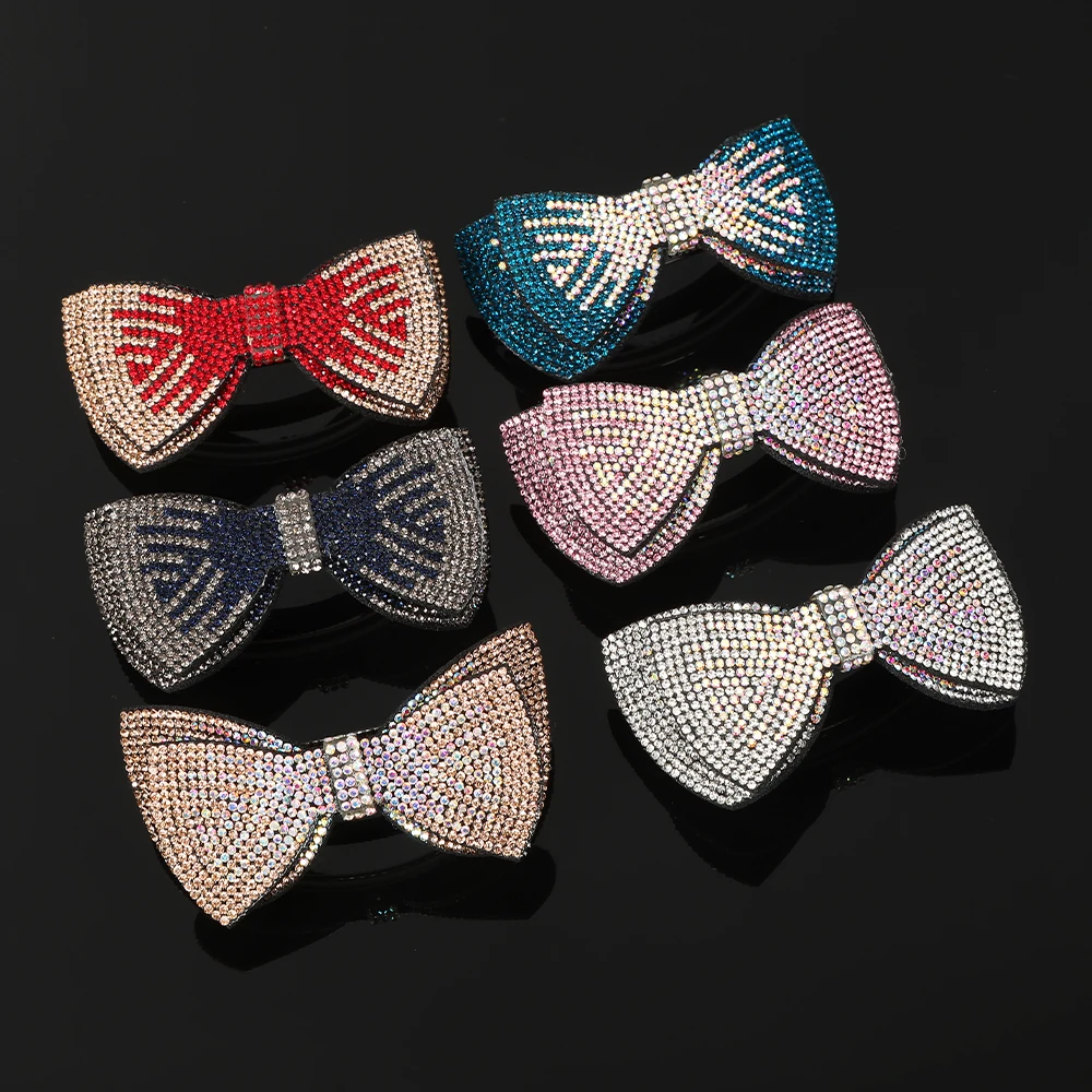 Multi-Style Rhinestone Double Bow Hairpin Spring Clip Fairy Top Clips Back Head Hairpin Barrettes Headband for new 2025 Women Headwear
