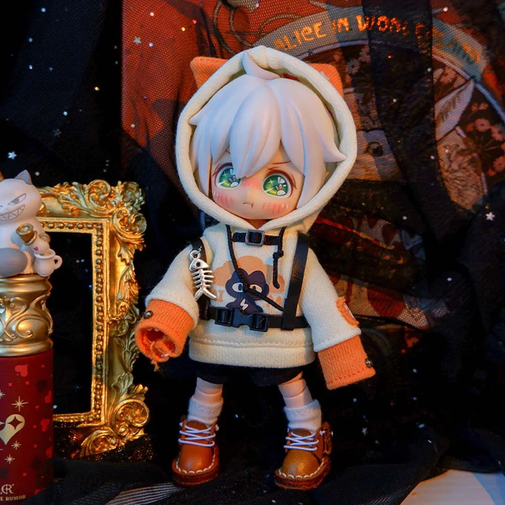 OB11 new Doll Cothes Halloween series Set Spliced Long-sleeved Sweater Cute Lighing Cat Hat 2025 For Molly GSC YMY P9Body 1/12 UF Doll