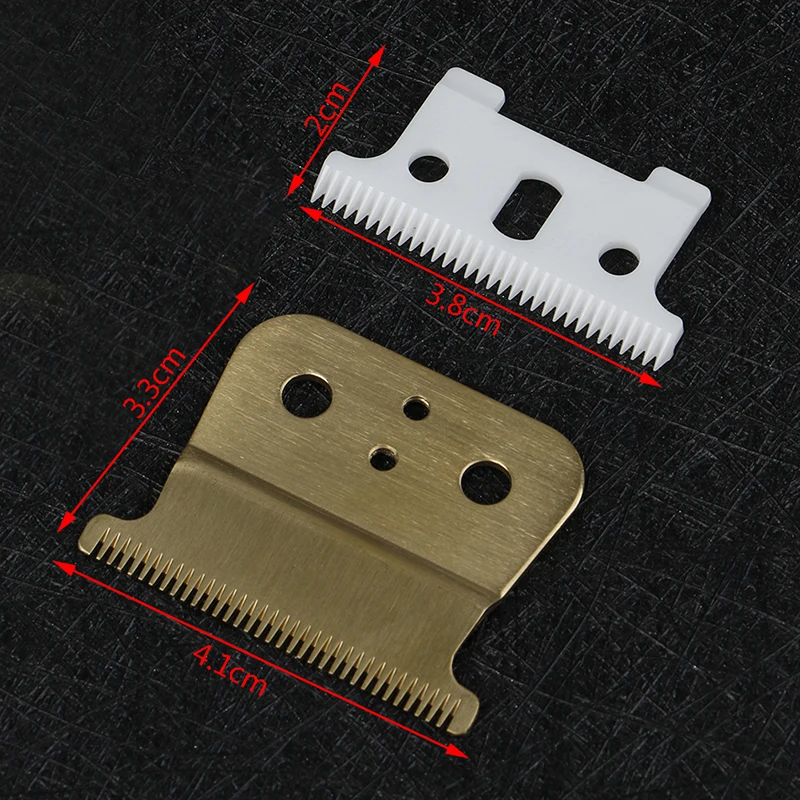 2PCS Ceramic Barber Cutter Blade T-outliner Replace Set Fit For Andis Shear