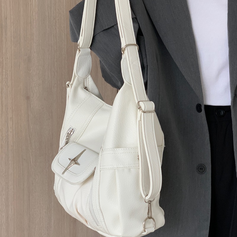 Double shoulder bag for men and women personalized simple and versatile single shoulder diagonal cross bag large capacity student travel bag
