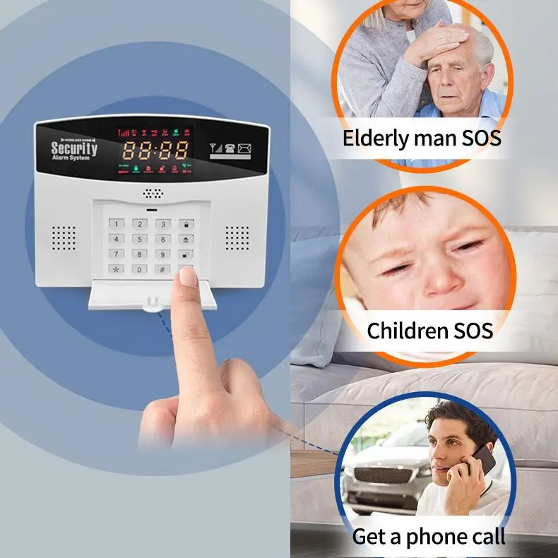 Tuya Alarm System Home Security Alarm Kits Works With GSM / WiFi Support Multi-language Switching Smart Life/Tuya Smart APP