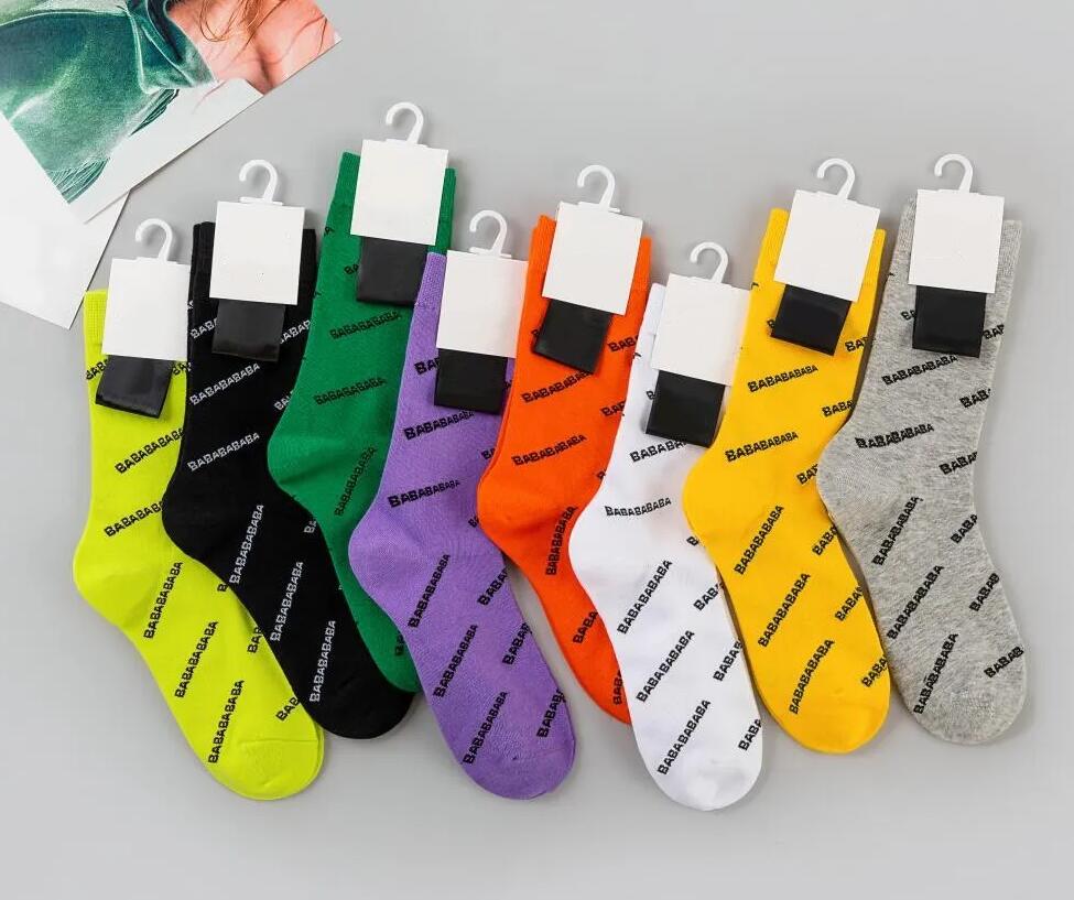 Super Designer Breathable Cotton Socks For Men Women Letters Embroidery Brands Unisex Middle Tube Casual Socks 8 Colors