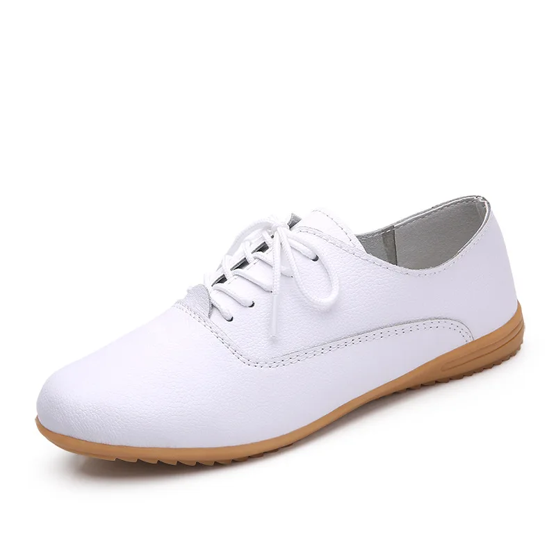 Women Hollow 2025 Out Oxford Shoes Girls Ballerina Trainers Soft Sole Flats Genuine Leather Moccasins Lace Up Loafers new Summer Sandals