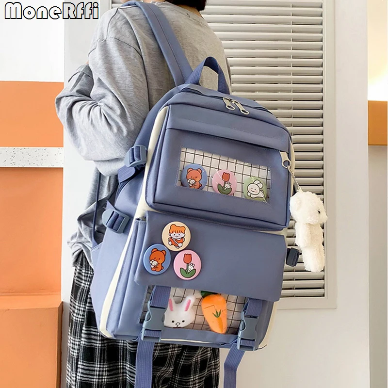 Backpacks Sets High School 2025 Girls School Bags new For Teenage Girls Multi Pockets New Kawaii Backpack Women Haruku Cute Mochila