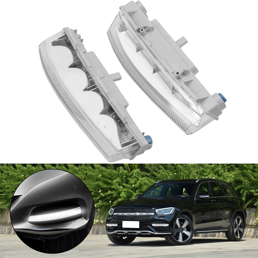 Car DRL Lights Daytime Running Lamp LED Front Fog Light Indicator Accessories Fit For Mercedes Benz Class C W204 S204 W212 R172