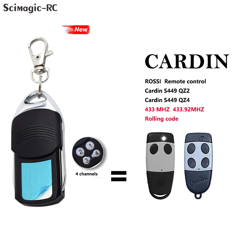Cardin S449 QZ2 QZ4 Replacement Remote Control Cardin S449 433.92MHz Rolling Code Remote Control Transmitter
