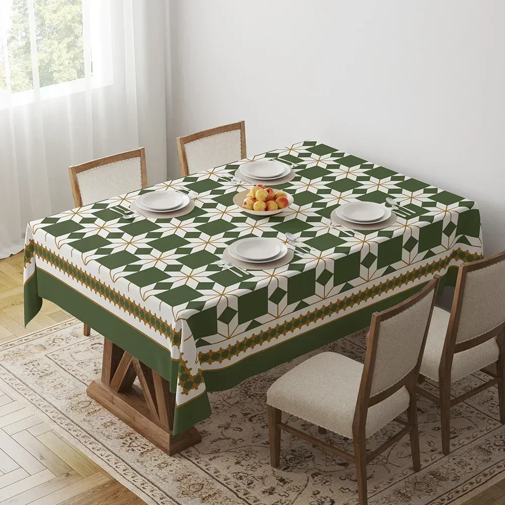 Geometric Dining Decorative Desk Towel Square Tabloth Sous Verre De H56K01
