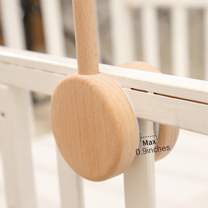 Baby Wooden Bed Bell Bracket 0-12 Months Mobile Hanging Rattles Toy 2025 Hanger Baby Crib Mobile Bed Bell Wood Toy Holder new Arm Bracket