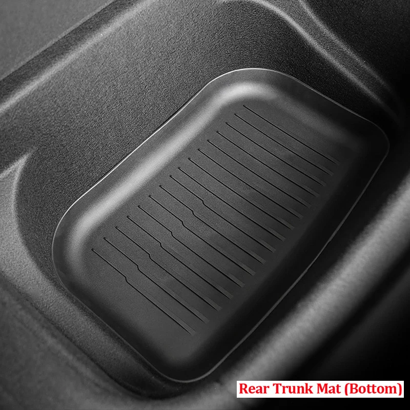 MY TPE Rubber Frunk Mat/Sub-Trunk Tray for Tesla Model Y 2021-2023 Cargo Liners Front & Rear Trunk Storage Lower Mat Waterproof
