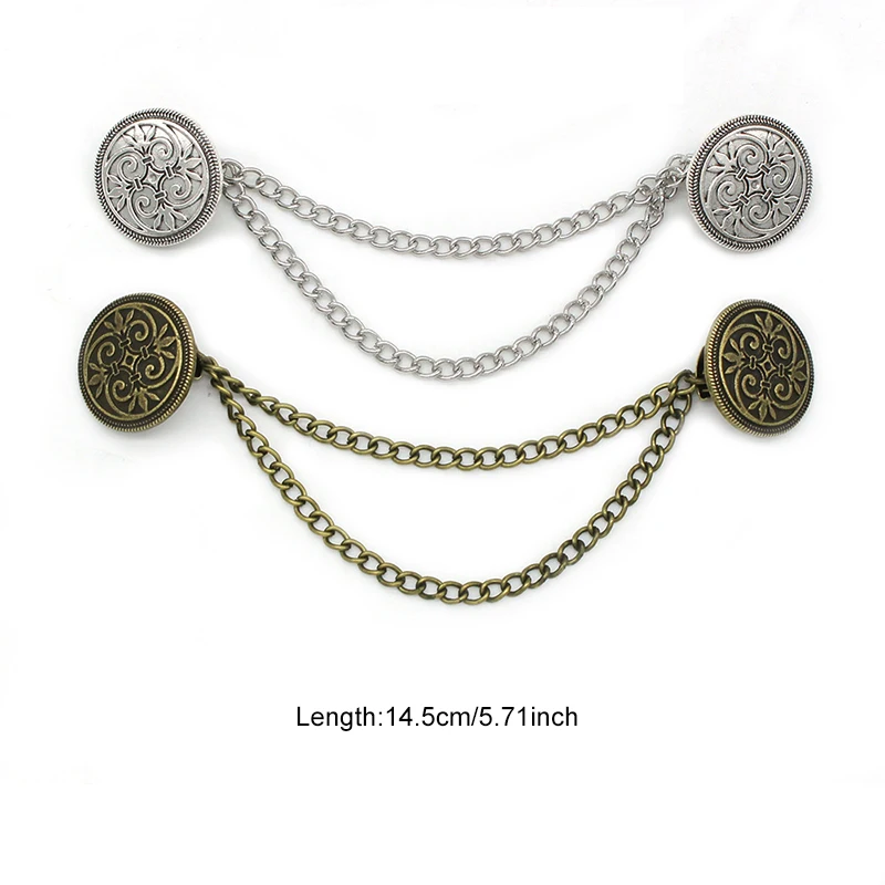 Vintage Flower new Chain Cardigan Clip Lady Retro Tassel Buckles Cloak 2025 Shirt Collar Women Brooch Pin Jewelry