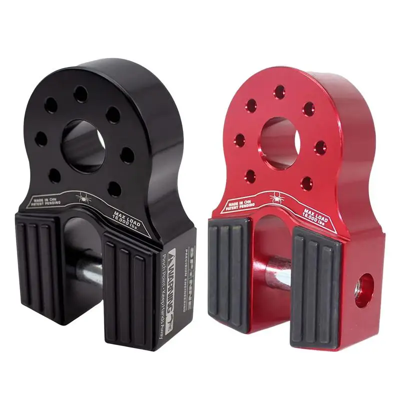 Winch Hook Connector Rope Loading Wear Resistant Rustproof Hoist Shackle Aluminum Rescue Trailer Cord Winch Hook Rope For Car