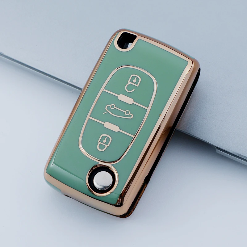 TPU Car Remote Key Case Cover Shell For Peugeot 107 207 307 308 407 607 3008 5008 for Citroen Xsara Picasso C5 C6 C8 Keyless