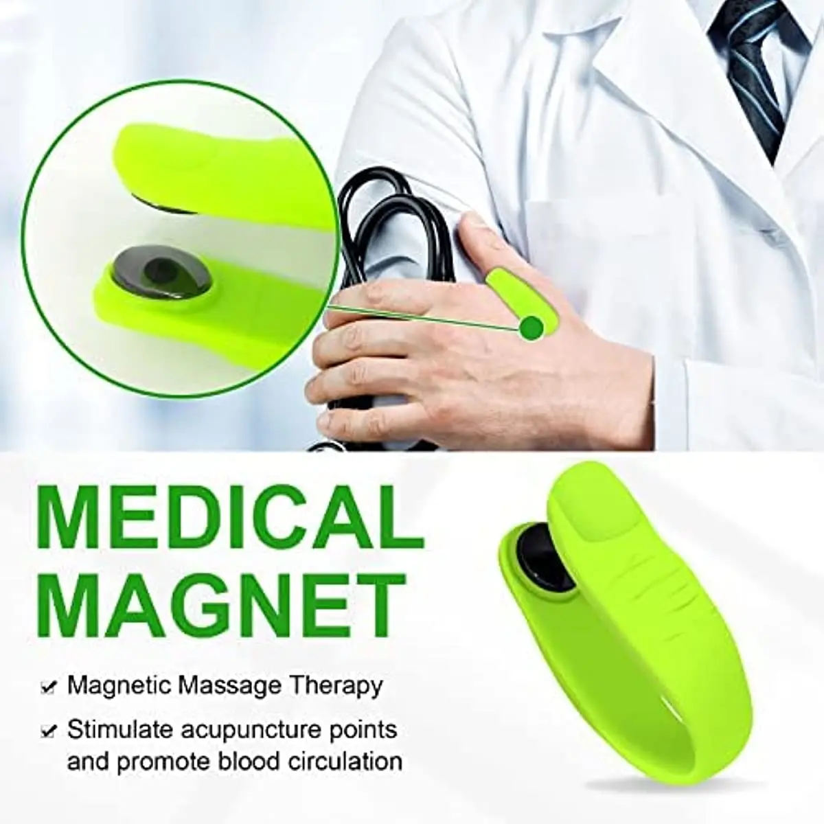 Hukou Acupressure Massage Clip Mini Magnetic Massager Headache Migraine Relief Drug Free Acupressure Hand Pressure Point Clip